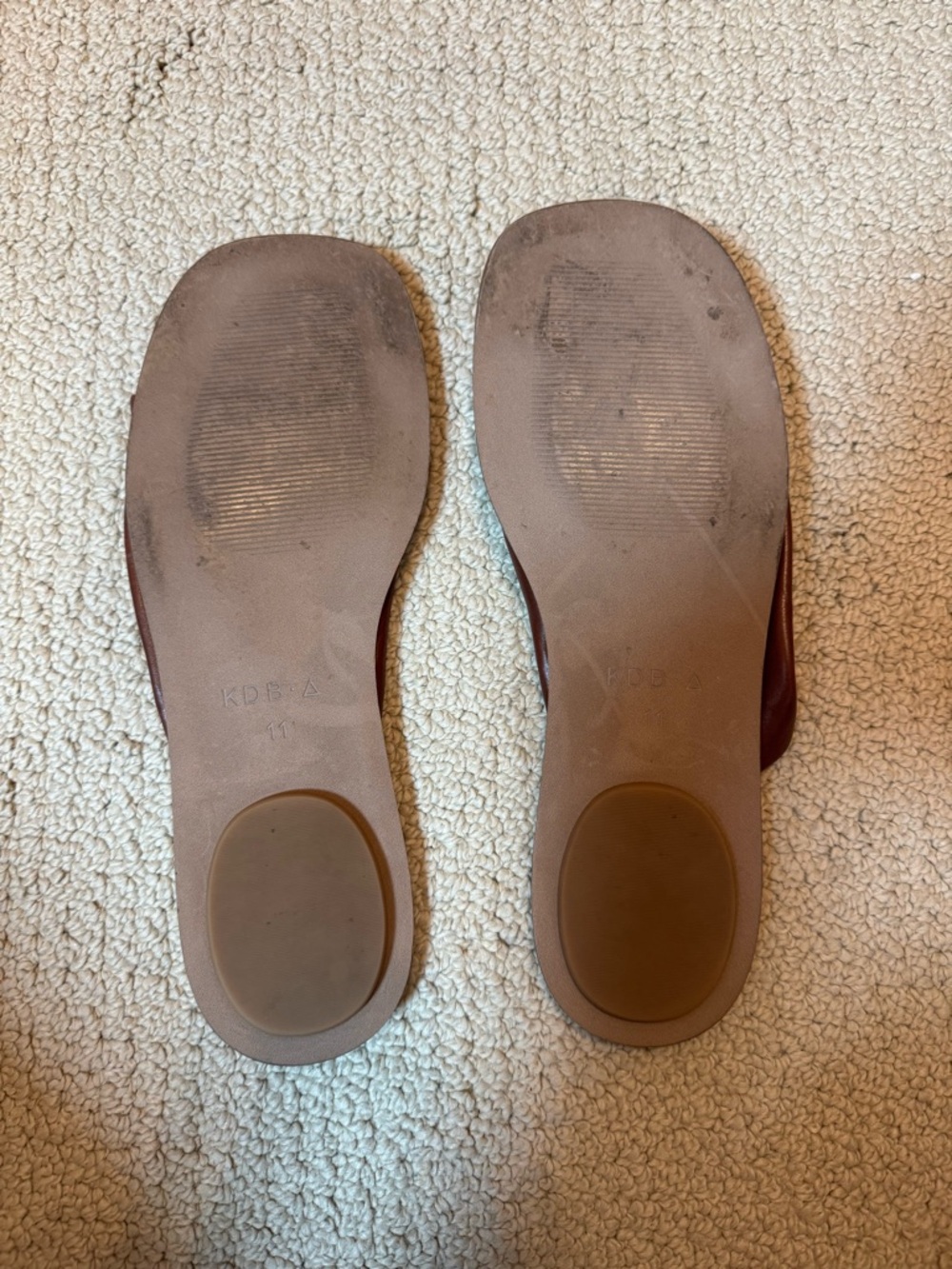 Kelsi Dagger Brown Leather Slide Sandals - Picture 5 of 7